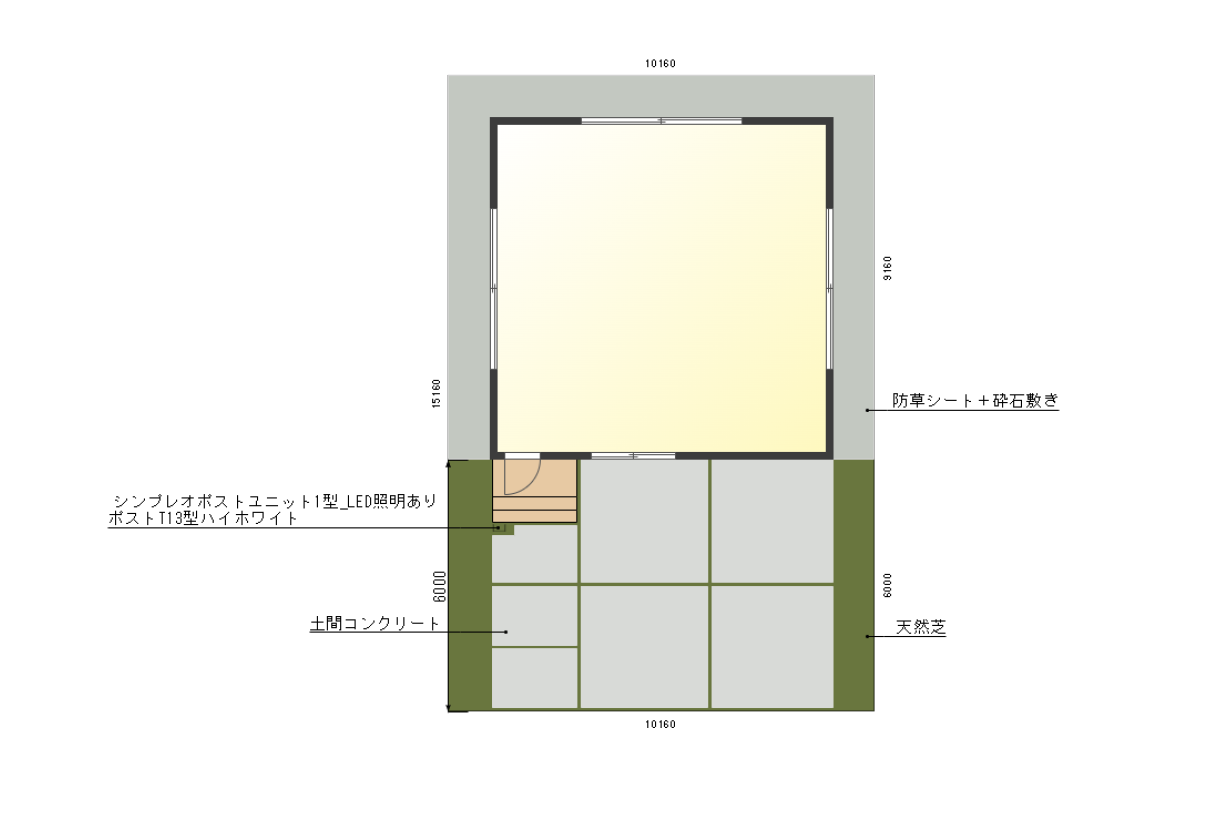 90万円外構プランの平面図