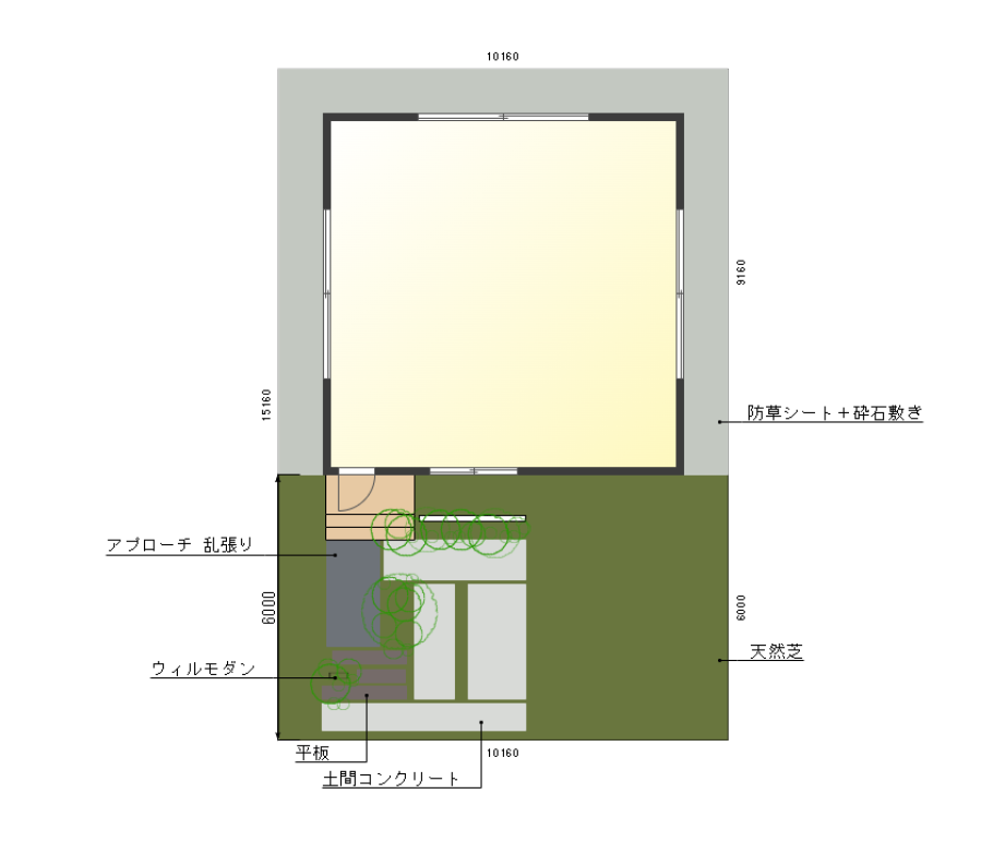 200万円外構プランの平面図
