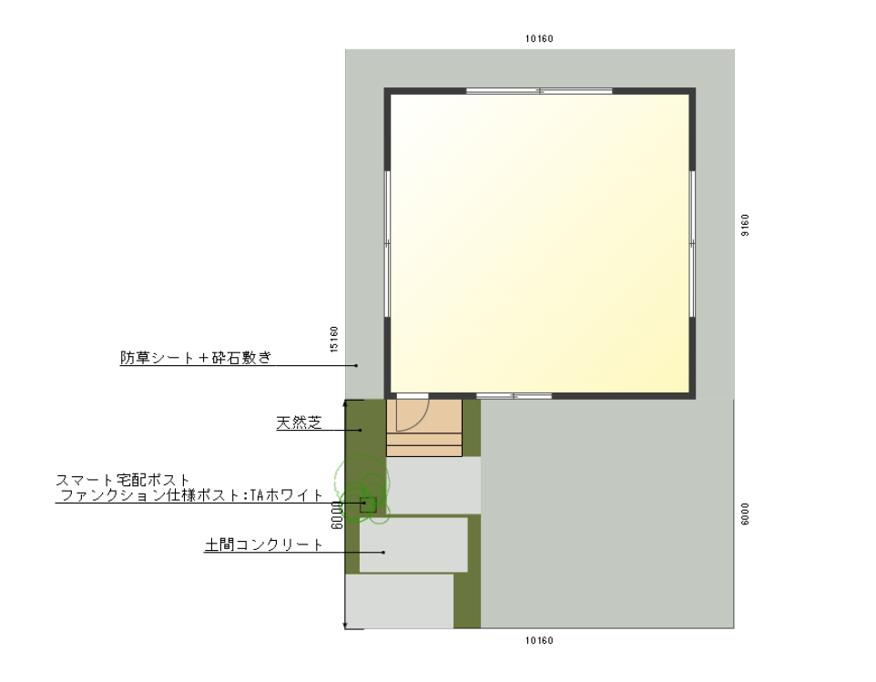 80万円外構プランの平面図