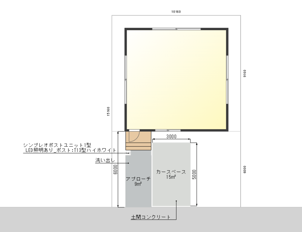 45万円外構プランの平面図